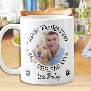 Mug Happy Fête des pères Pet Photo Best Chien Papa