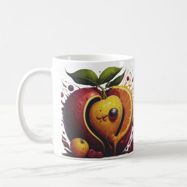 Mug Happy Fruits Love Heart - Unique style mode" (Gauche)