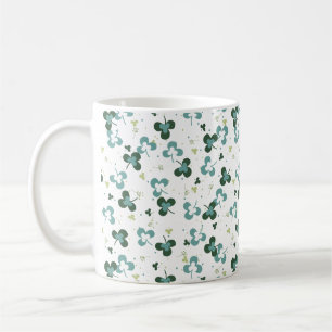 Mug Happy Green Clover Feuille Motif d'art III