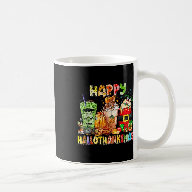 Mug Happy Hallothanksmas Coffee Halloween Thanksgiving (Droite)