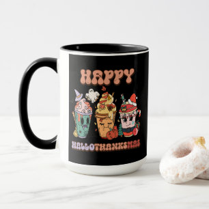 Mug Happy HalloThanksMas Funny Dark