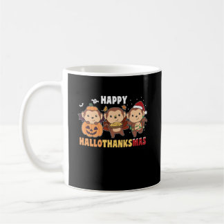 Mug Happy Hallothanksmas Monkey Christmas Monkeys