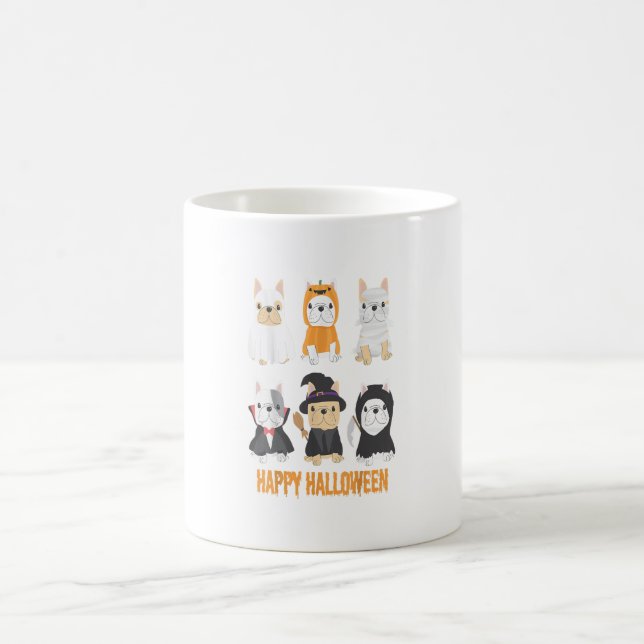 Mug Happy Halloween Carlins Chiens mignonnes Français  (Centre)