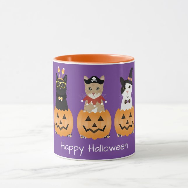 Mug Happy Halloween Cats Jack-o'-lantern (Centre)