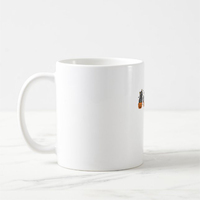 Mug Happy Halloween Ghost Cat Halloween Citrouille Cos (Gauche)
