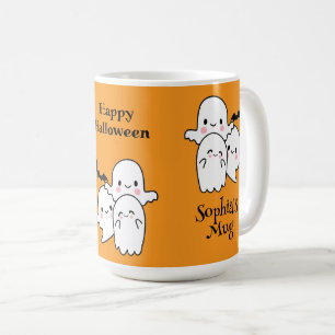 Mug Happy Halloween Personnaliser NOM Fantômes Bat