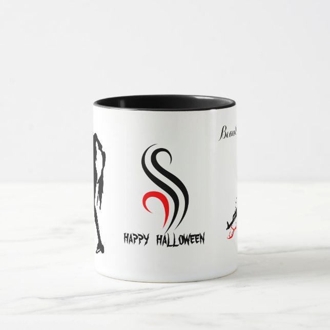 Mug Happy Halloween Zombie Fighting Funny personnalisa (Centre)