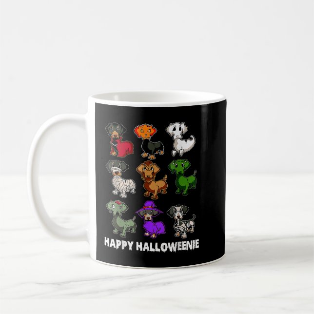 Mug Happy Halloweenie Dachshund Dachshund Halloween G (Gauche)