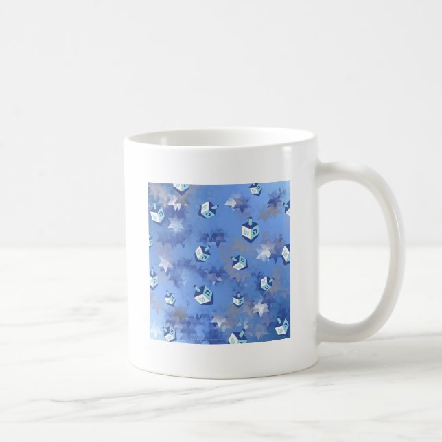 Mug Happy Hanoukka Falling Stars and Dreidels (Droite)
