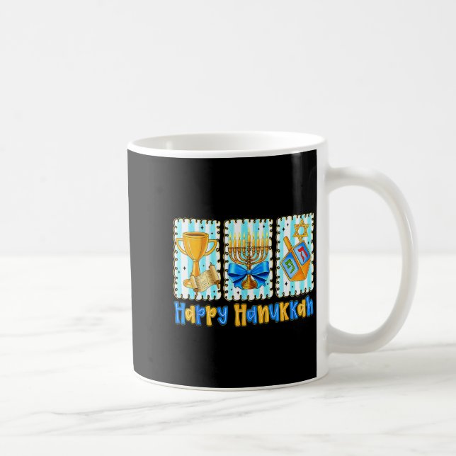 Mug Happy Hanukkah Coquette Menorah Dreidel Chanukah G (Droite)