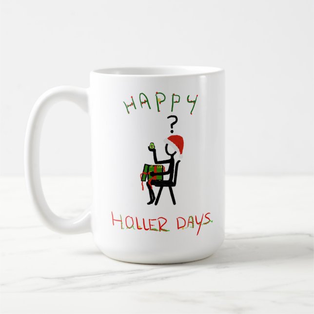 Mug Happy Hollerdays 6 - avocado cadeau de Noël. (Gauche)