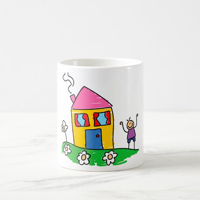 Mug Happy Home Colorful House et Stick Figure (Créateur téléchargé)