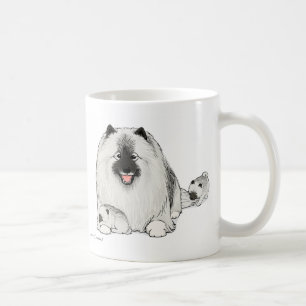 Mug Happy Keeshond Chien avec de mignonnes chiots