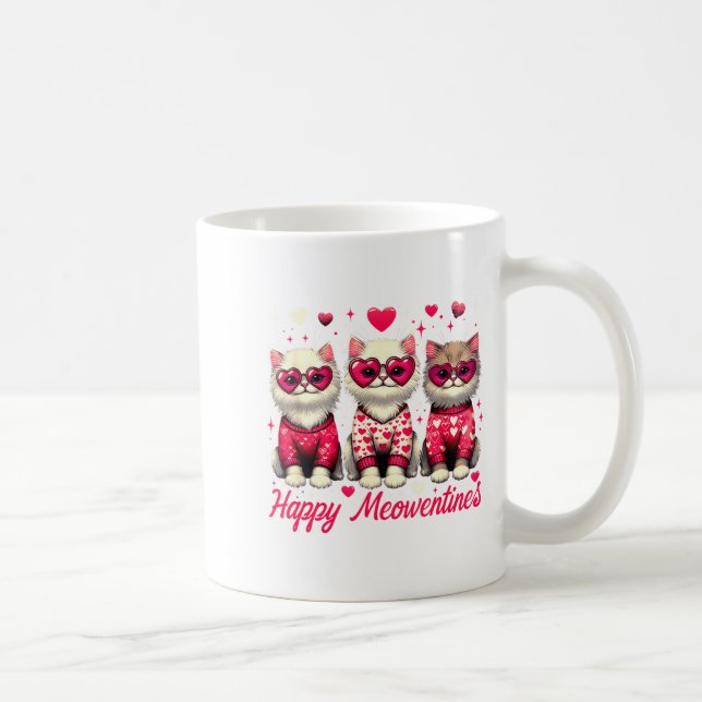 Mug Happy Meowentines Cute Valentine Cats Love Funny C (Droite)