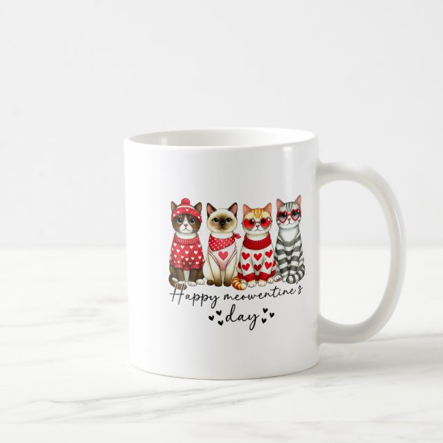 Mug Happy Meowentine's Day Cute Valentines Funny Cat S (Droite)