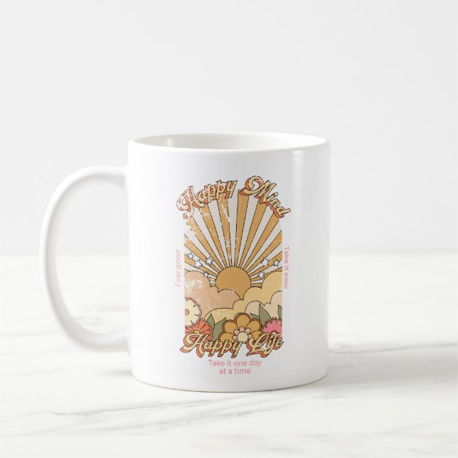 Mug Happy Mind Happy Life Hippy Vibes Super (Gauche)
