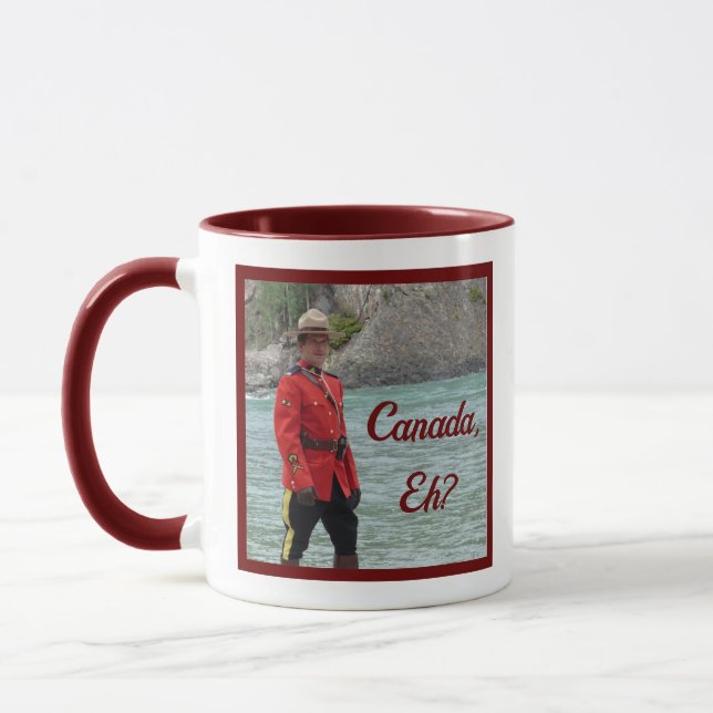 Mug Happy Mountie Happy Canada Day Funny Photo (Gauche)