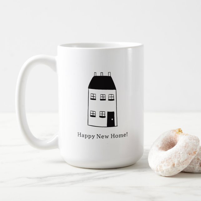Mug Happy New Home Moving New House Quote (Avec donut)