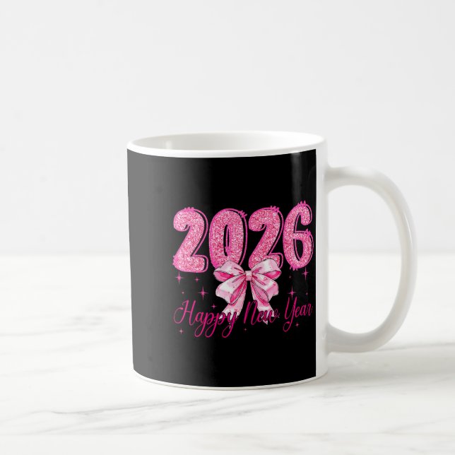 Mug Happy New Year 2026 Coquette Bow New Years Eve Par (Droite)