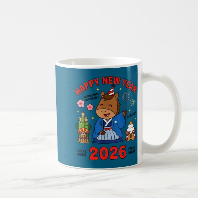 Mug Happy New Year 2026 Cute Horse Japanese Celebratio (Droite)