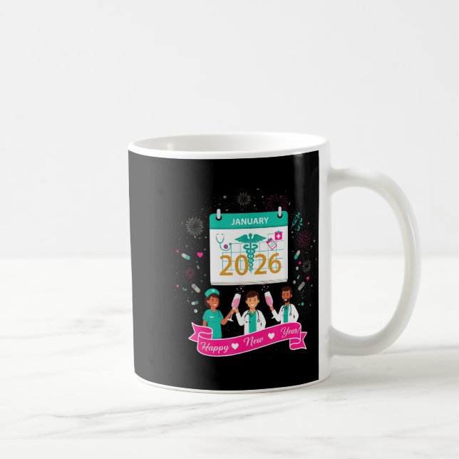 Mug Happy New Year Nurse Shirt; Cute Medical Staff 202 (Droite)