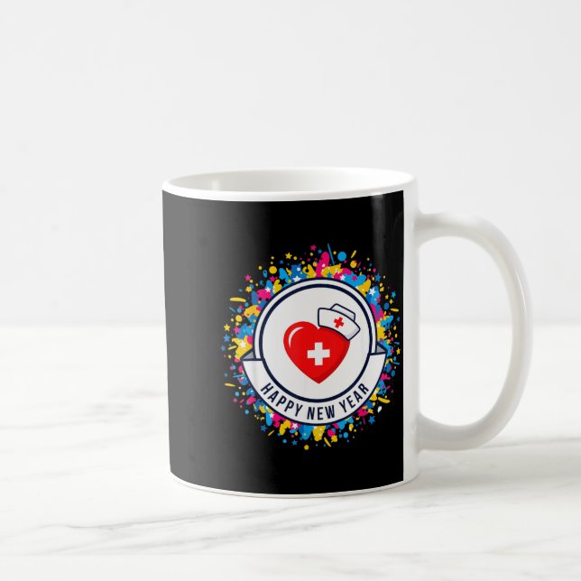 Mug Happy New Year Nurse Shirt Cute Nk Heartbeat Medic (Droite)