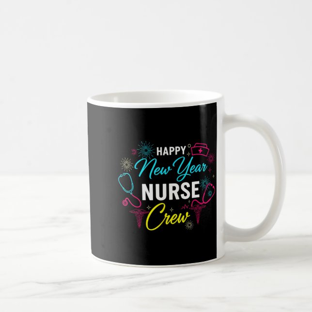 Mug Happy New Year Nurse Shirt, Fireworks Stethoscope  (Droite)