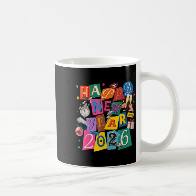 Mug Happy New Year Party 2026 Ballon Family Matching M (Droite)
