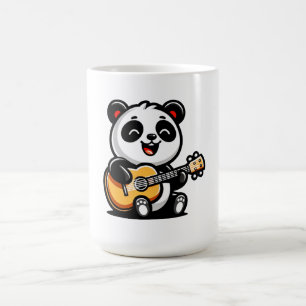 Mug Happy Panda Guitarist - Cute Acoustic Music Design