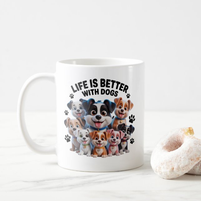 Mug Happy Puppy Squad – Collection pour amateurs de ch (Avec donut)
