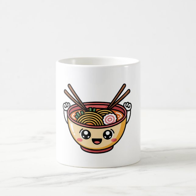 Mug Happy Ramen Buddy Cute Food Character Sticker (Centre)