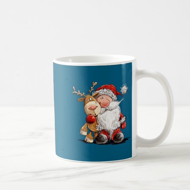 Mug Happy Reindeer And Santa Christmas Illustration Pr (Droite)