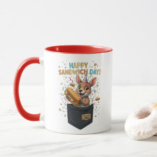 Mug Happy Sandwich Day Boss- Kangaroo Foodie Animal