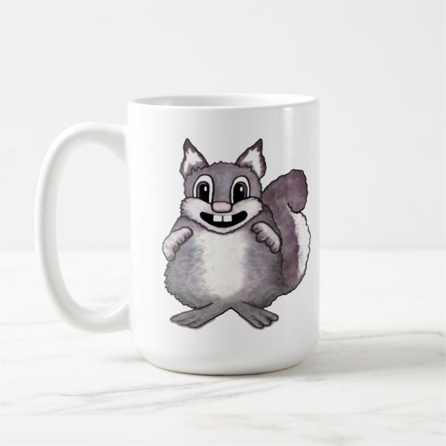 Mug Happy Squirrel Cartoon Drawing  (Gauche)