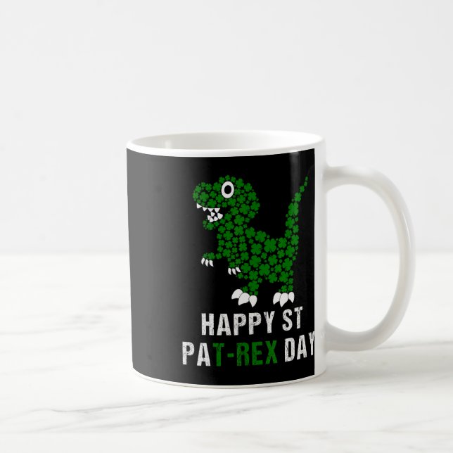Mug Happy St Patricks Day Patrex T-rex Dinosaur Funny  (Droite)