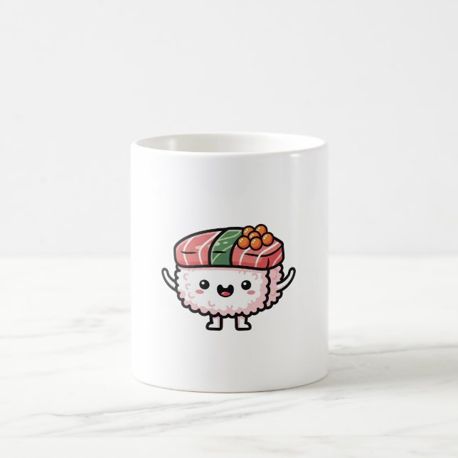 Mug Happy Sushi Slice – Cute Kawaii Illustration (Centre)