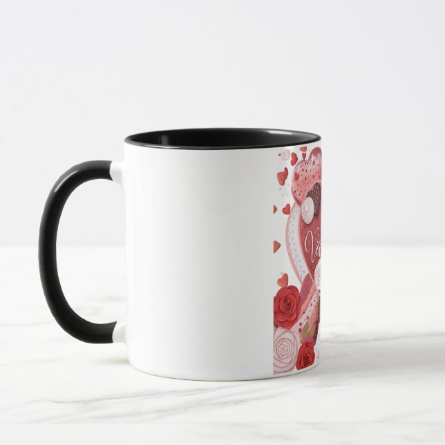 Mug Happy Valentine’s Day Heart Design – Romantic Love (Gauche)