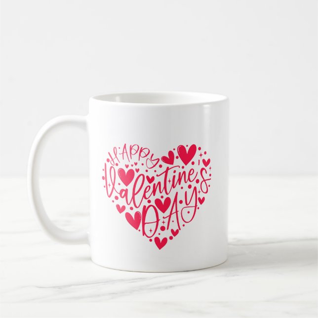 Mug Happy Valentine’s Day Heart Lettering (Gauche)