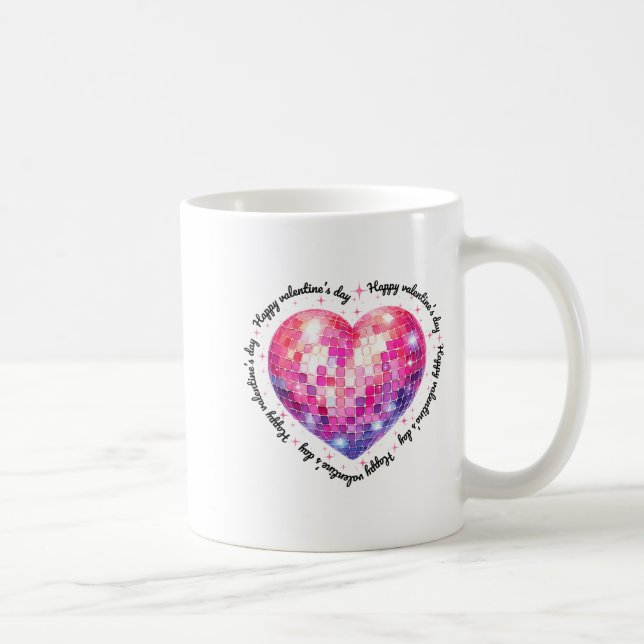 Mug Happy Valentine's Day Coquette Nk Disco Ball Heart (Droite)