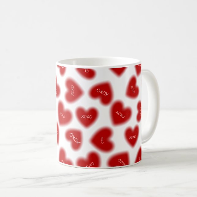Mug Happy Valentines Day Hugs and Kisses Modern  (Devant droit)