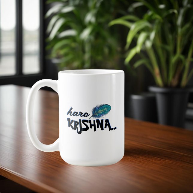Mug "Hare Krishna" Peacock Feather Hindu (Créateur téléchargé)