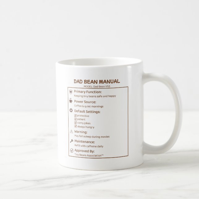 Mug Haricot calme mignon grain de café  (Droite)