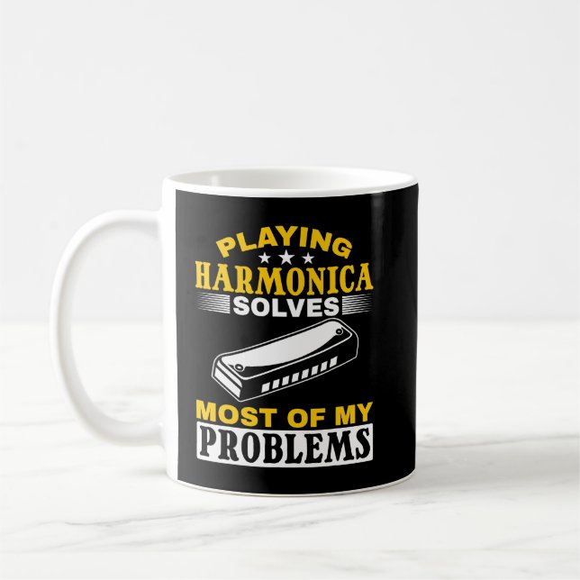Mug Harmonica Lover Jouer Harmonica Résout La Plupart  (Gauche)