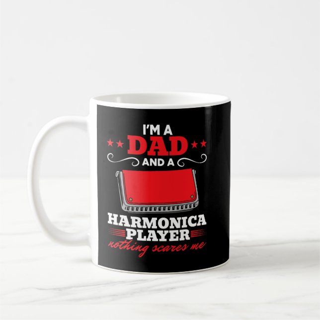 Mug Harmonica Lover Mens Daddy Harmonica Musicien Im A (Gauche)