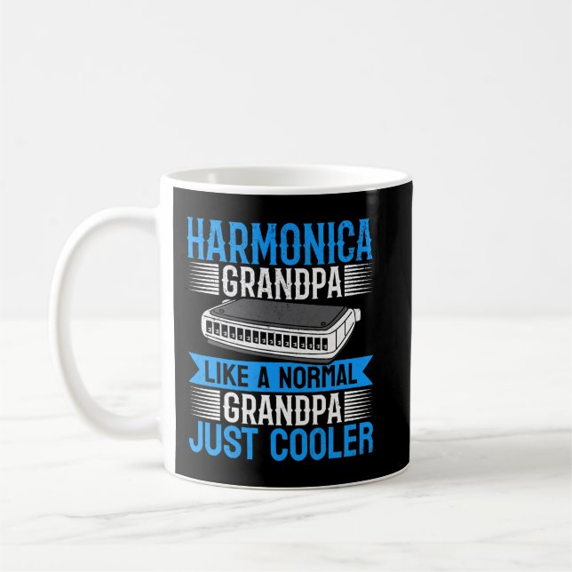 Mug Harmonica Lover Mens Harmonica Grandpa Harmonica P (Gauche)