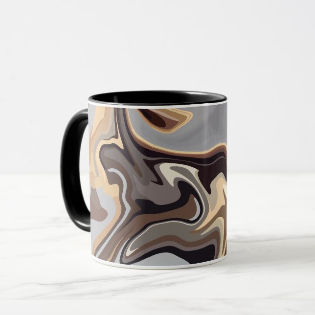 Mug Harmonie Abstraite des fluides dans les tons chaud (Devant gauche)