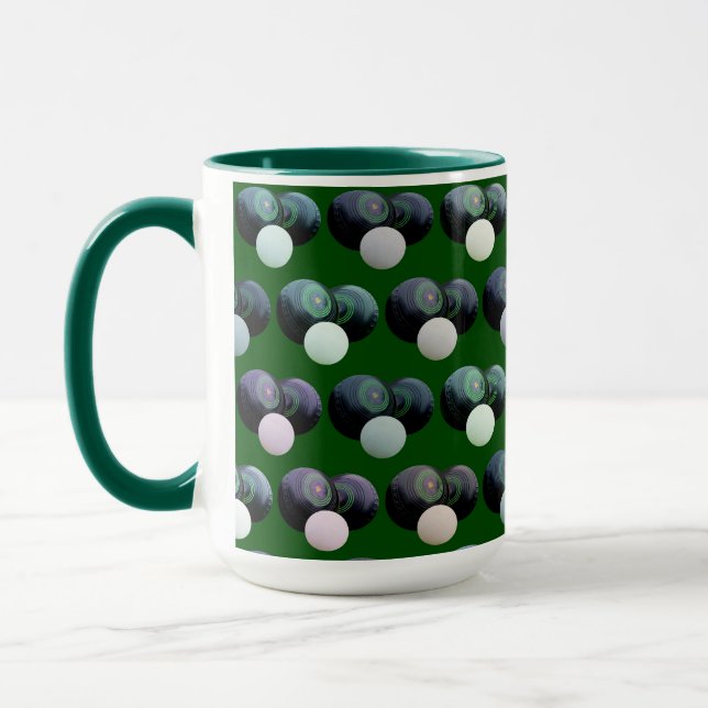 Mug Harmonie de roulage : Bol de pelouse vert avec Jac (Gauche)