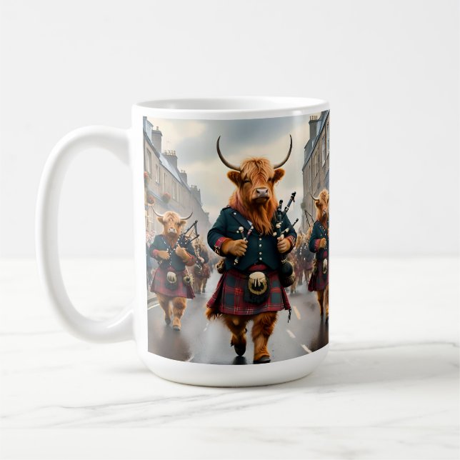 Mug Harmonie des Highlands : groupe de vaches highland (Gauche)