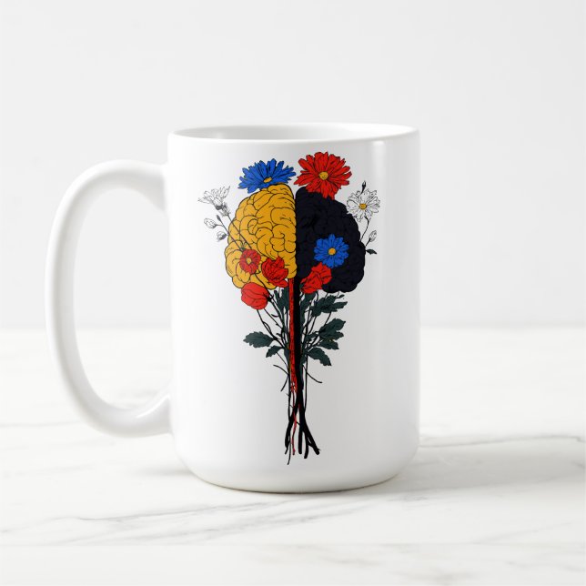 Mug Harmonie du cerveau et des fleurs (Gauche)