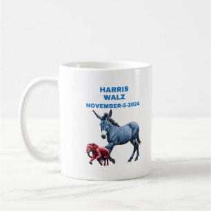Mug Harris/Walz, vote bleu, éléphant d'âne, élections
